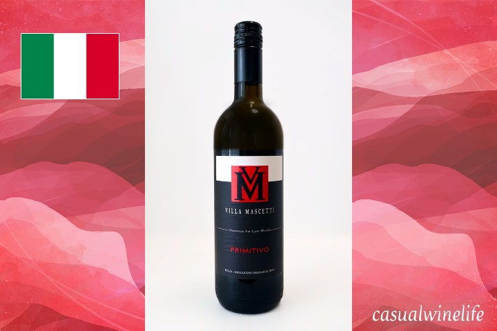 カルディ,kaldi,カルディのワイン,ヴィッラ・マシェッティ,Villa Mascetti,Primitivo,プリミティーヴォ,イタリア産,イタリア産ワイン,赤ワイン,ミディアムボディ,中重口,おすすめ,レビュー,味,感想,口コミ,ワインブログ,カジュアルワイン生活